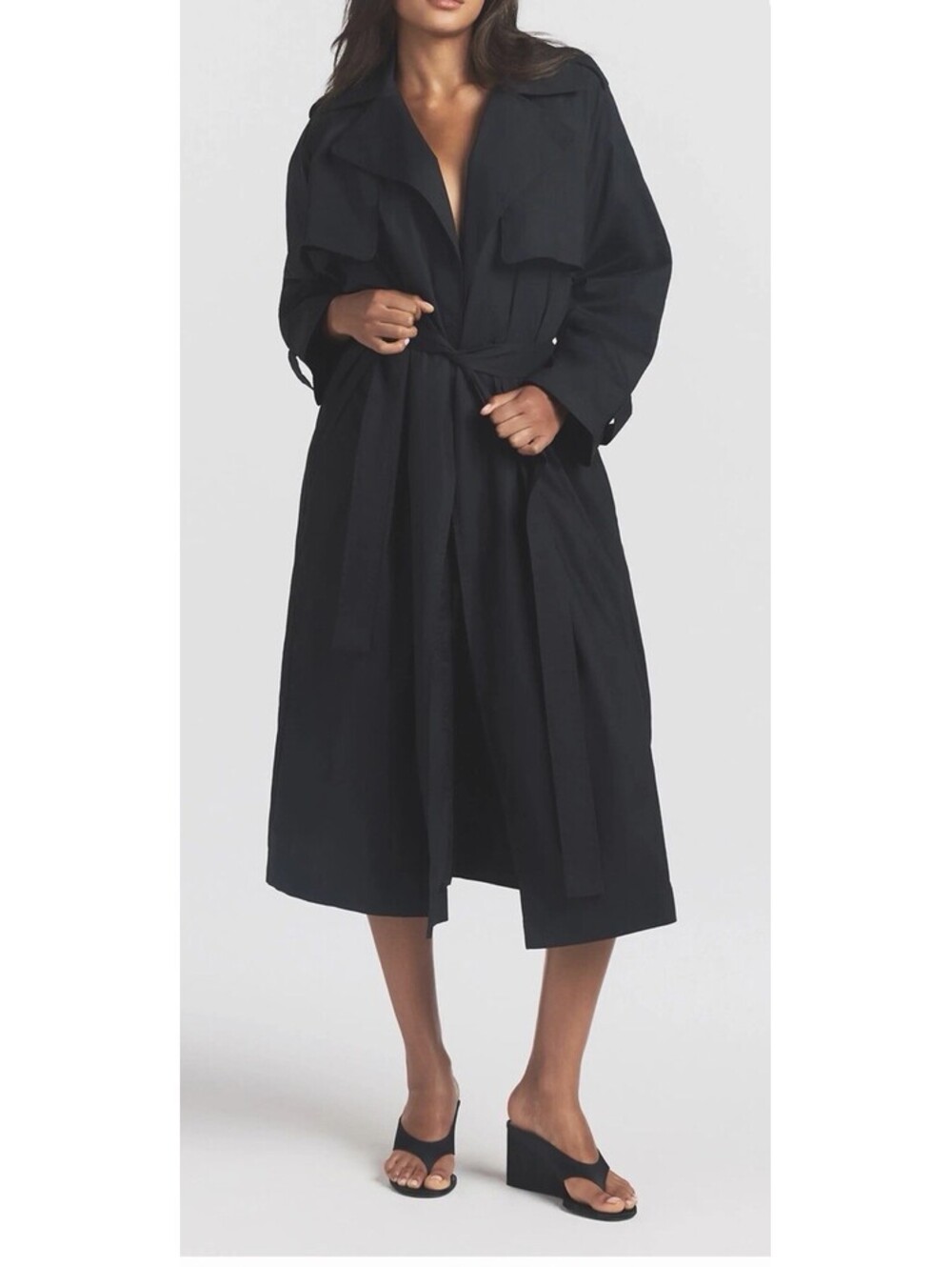 New Skims Oversize Trench Coat In Black Size S $248